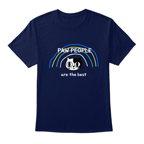 Paw People Are The Best Rainbow Kitty Face classic tee