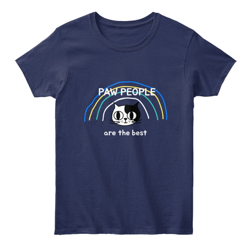 Paw People Are The Best Rainbow Kitty Face women's classic tee